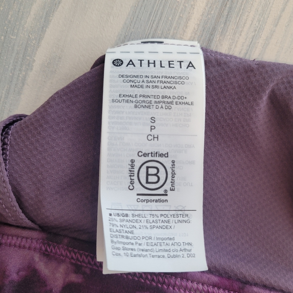 Athleta Exhale Purple Tie Dye Sports Bra Small - Picture 8 of 9